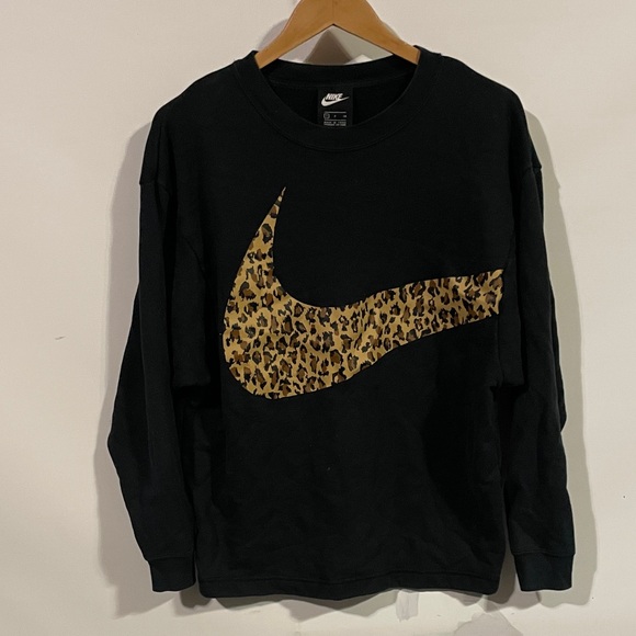 Nike Tops - Nike Black crewneck Sweatshirt with Animal Print Swoosh